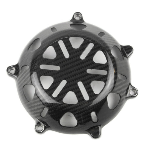 Ducati 100% Carbon Trocken Kupplungsdeckel Köper Offen Twill Glänzend..